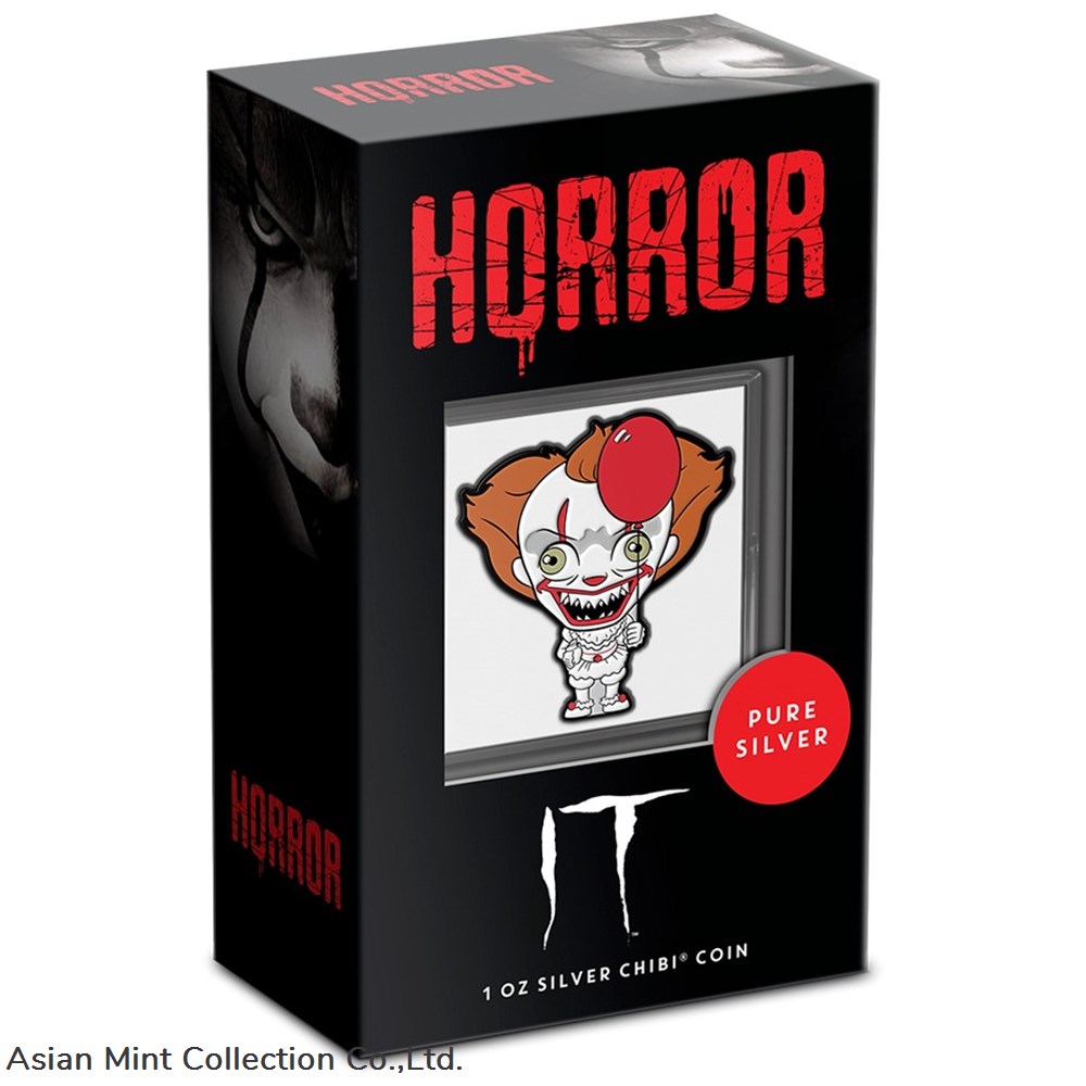 2022 - 1 Oz Silver Proof- Horror Series – IT 1oz Silver Chibi 5 coins ingots bullion ingot 2022 1 oz silver proof horror series it 1oz silver chibi