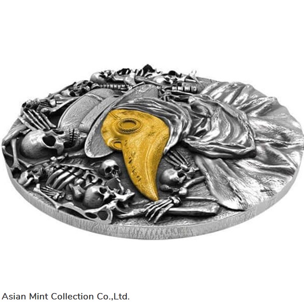 2019 - Mask of Plague Doctor 2 oz Antique finish Silver Coin 5$ Niue 3 coins ingots bullion 2019 mask of plague doctor 2 oz antique finish silver coin 5 niue