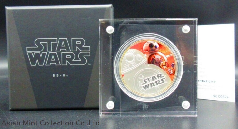 2016 STAR WARS BB-8 1oz Silver Proof Disney Coin - Pictured Coin Cert 00574 3 coins ingots bullion 2016 star wars bb 8 1oz silver proof disney coin pictured coin cert 00574