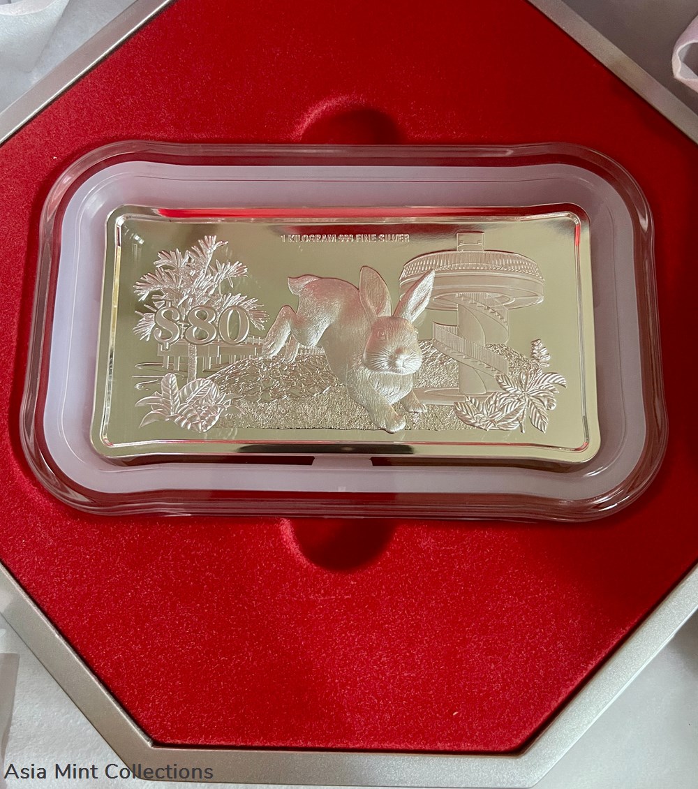 2023 1 kilo silver proof like coin $80 rabbit monetary authority of singapore coins ingots bullion 2023 1 kilo silver proof like coin 80 rabbit monetary authority of singapore