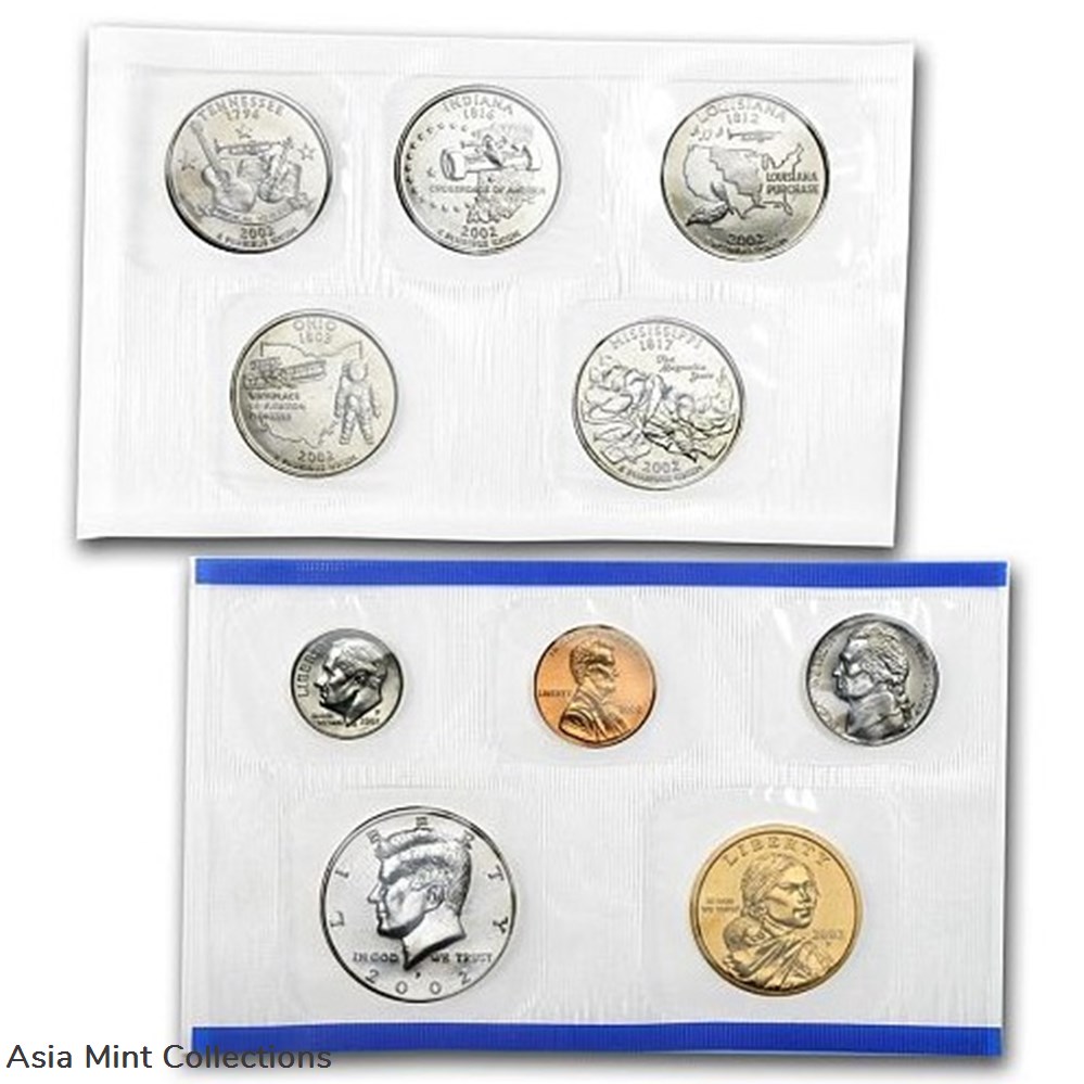 coins world 2002 united states mint uncirculated coin set philadelphia mint
