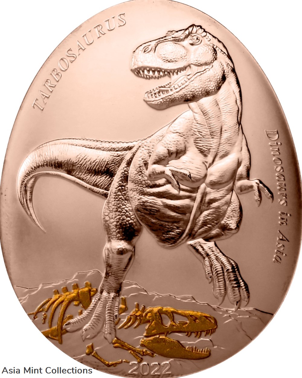 2022 - Samoa 20cents Dinosaurs in Asia 3 Tarbosaurus Curved commemorative coin coins ingots bullion copper 2022 samoa 20cents dinosaurs in asia 3 tarbosaurus curved commemorative coin