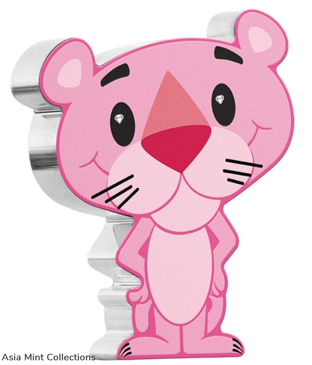 coins ingots bullion 2024 tuvalu pink panther minted mini 1 oz silver coin box coa new mintage 2500