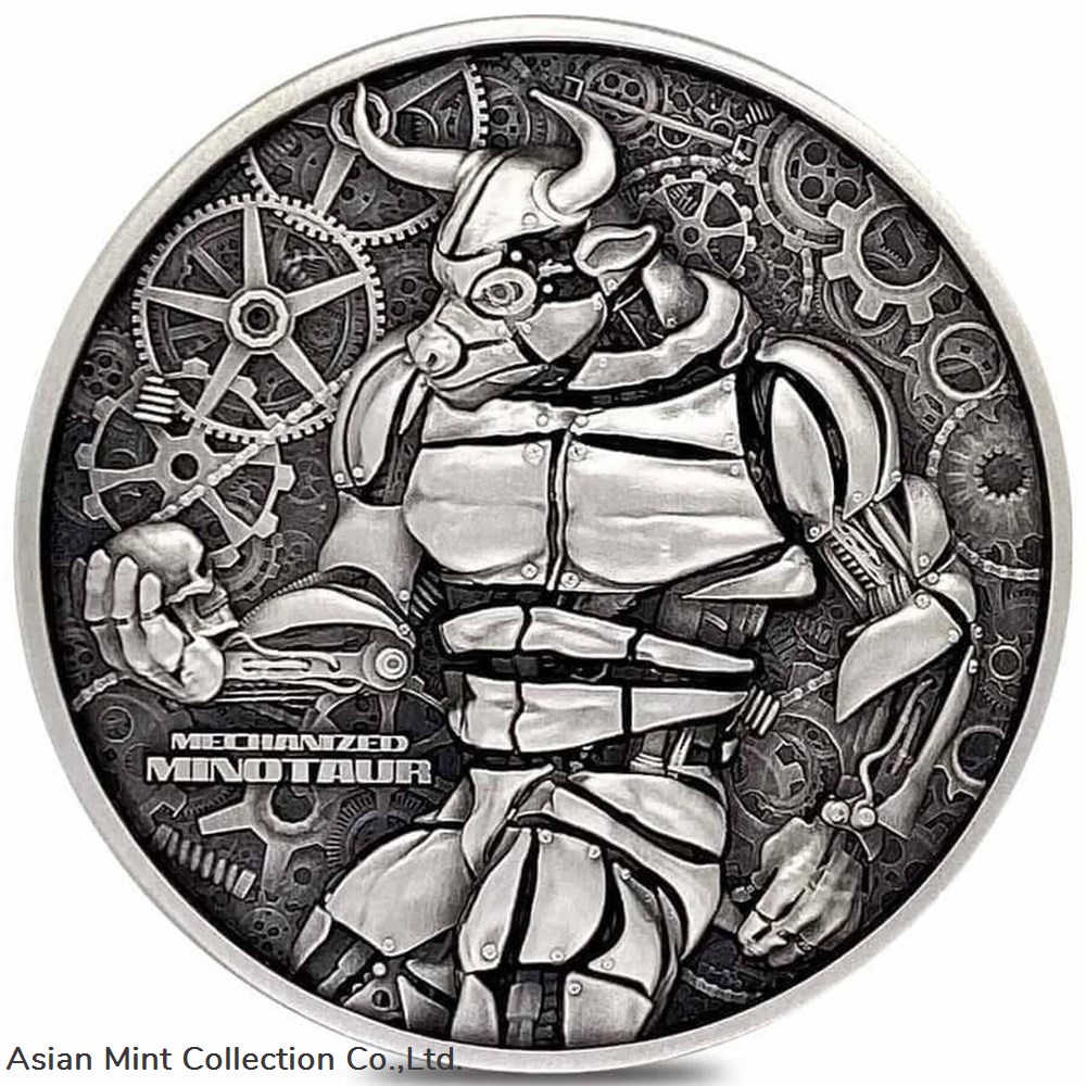 2022 Mechanized Minotaur Chad 2 oz .999 Silver Coin Steampunk coins ingots bullion ingot 2022 mechanized minotaur chad 2 oz 999 silver coin steampunk