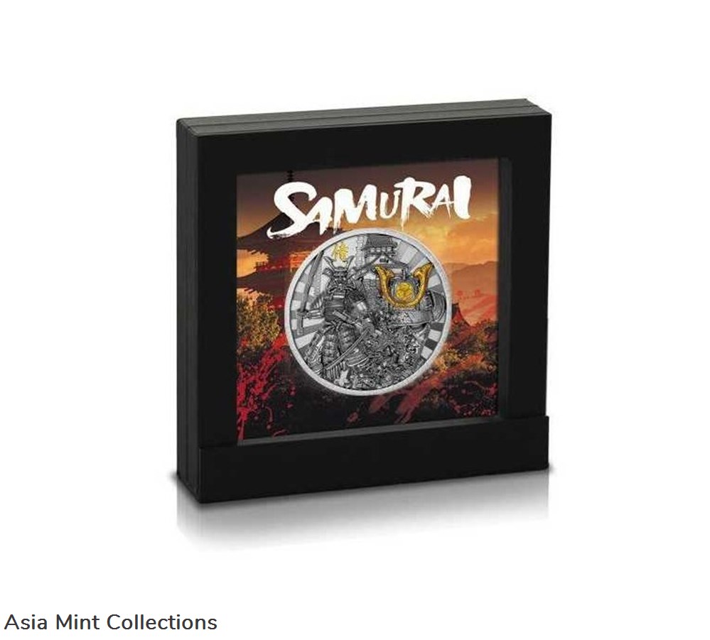 2019 - The Samurai 2 oz Antique finish Silver Coin 5$ Niue 4 coins ingots bullion 2019 the samurai 2 oz antique finish silver coin 5 niue