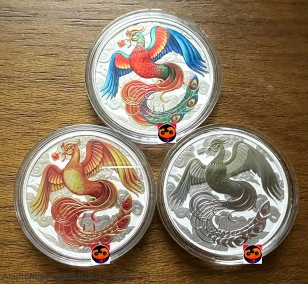 2022 SILVER 1 OZ CHINESE MYTHS & LEGENDS AUSTRALIA.9999 COIN - PHOENIX (TRIO SET) coins ingots bullion 2022 silver 1 oz chinese myths legends australia 9999 coin phoenix trio set