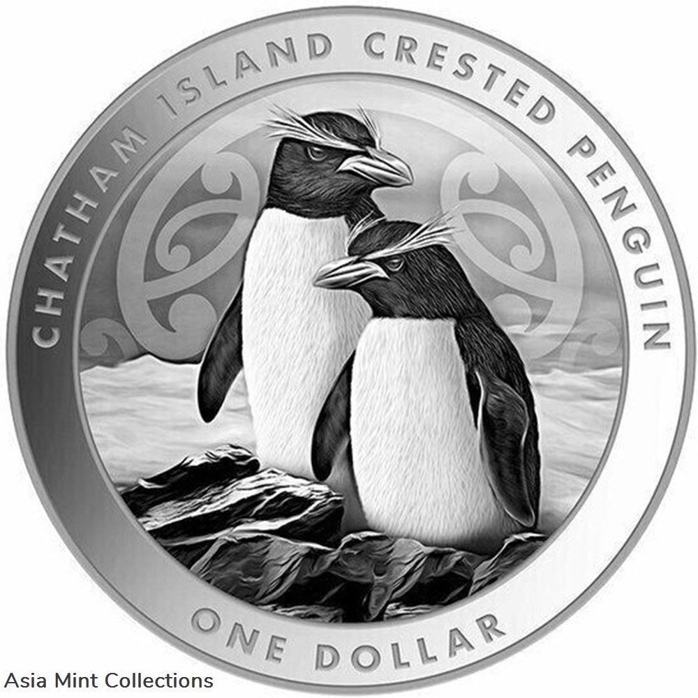 2020 Chatham Island Crested Penguin Penguin New Zealand 1 oz 999 Silver ST/BU coins ingots bullion coin 2020 chatham island crested penguin penguin new zealand 1 oz 999 silver st bu