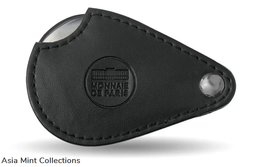 Monnaie de Paris magnifying glass with 3x magnification with black leather case 75006 medals guadeloupe monnaie de paris magnifying glass with 3x magnification with black leather case 75006