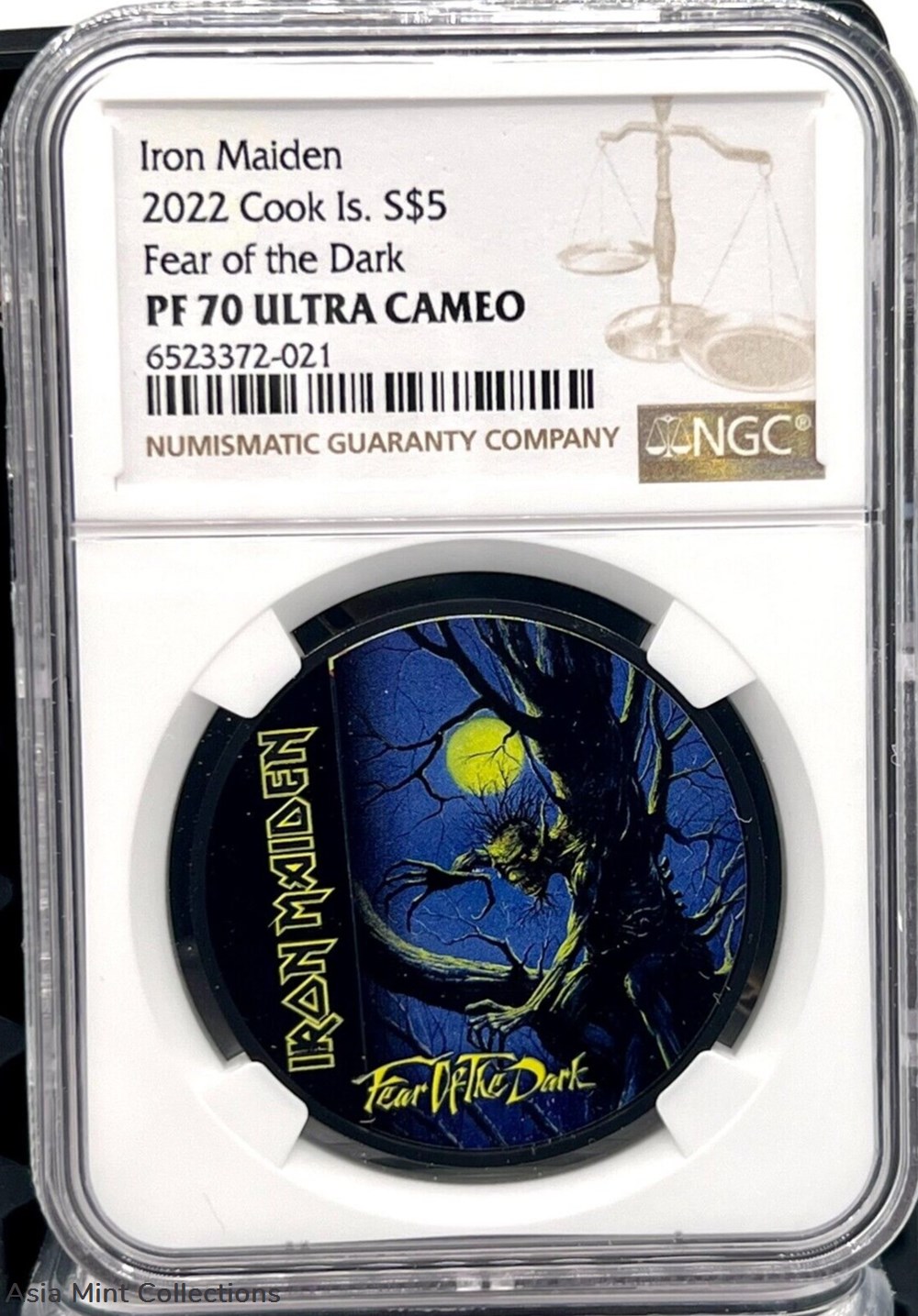 coins ingots bullion 2022 cook islands 5 iron maiden fear of the dark 1 oz silver coin ngc pf 70