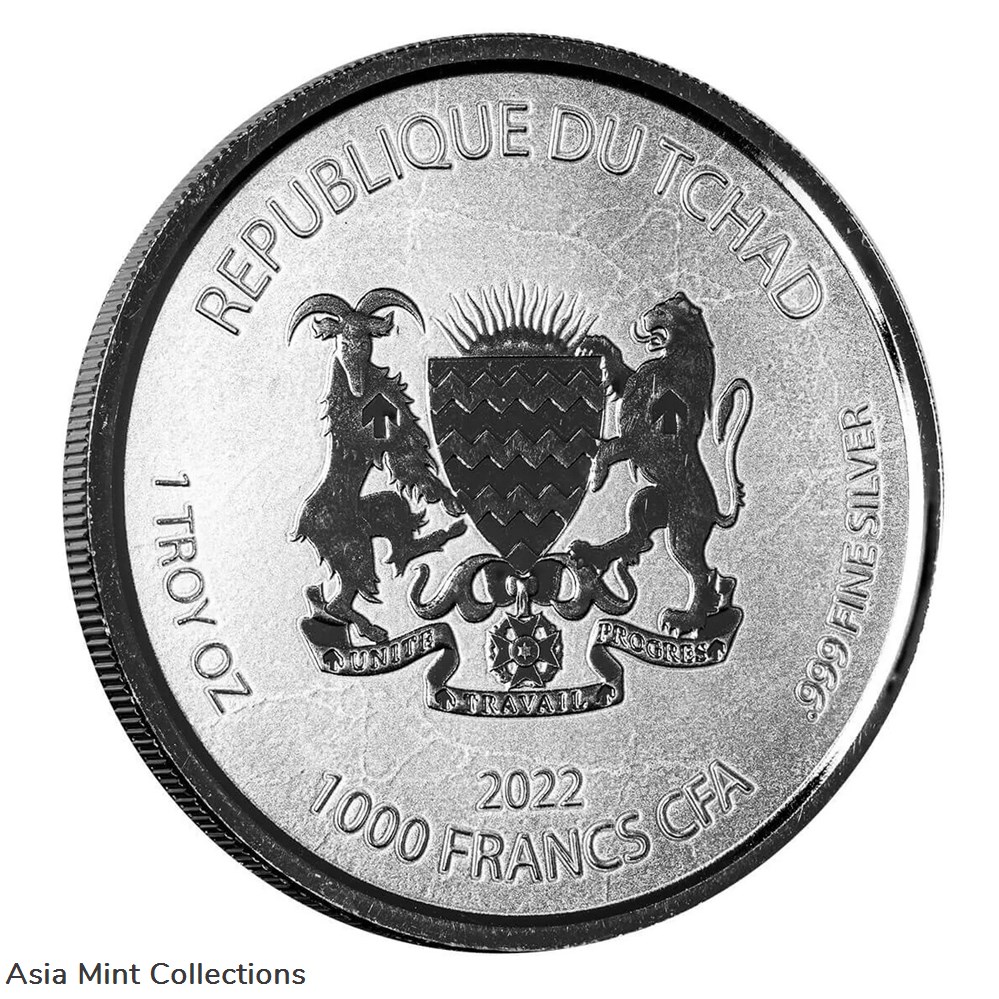2022 - Chad 1000 Francs ERS KEK Egyptian Relic Series 1oz Silver Proof Like 4 coins ingots bullion ingot 2022 chad 1000 francs ers kek egyptian relic series 1oz silver proof like