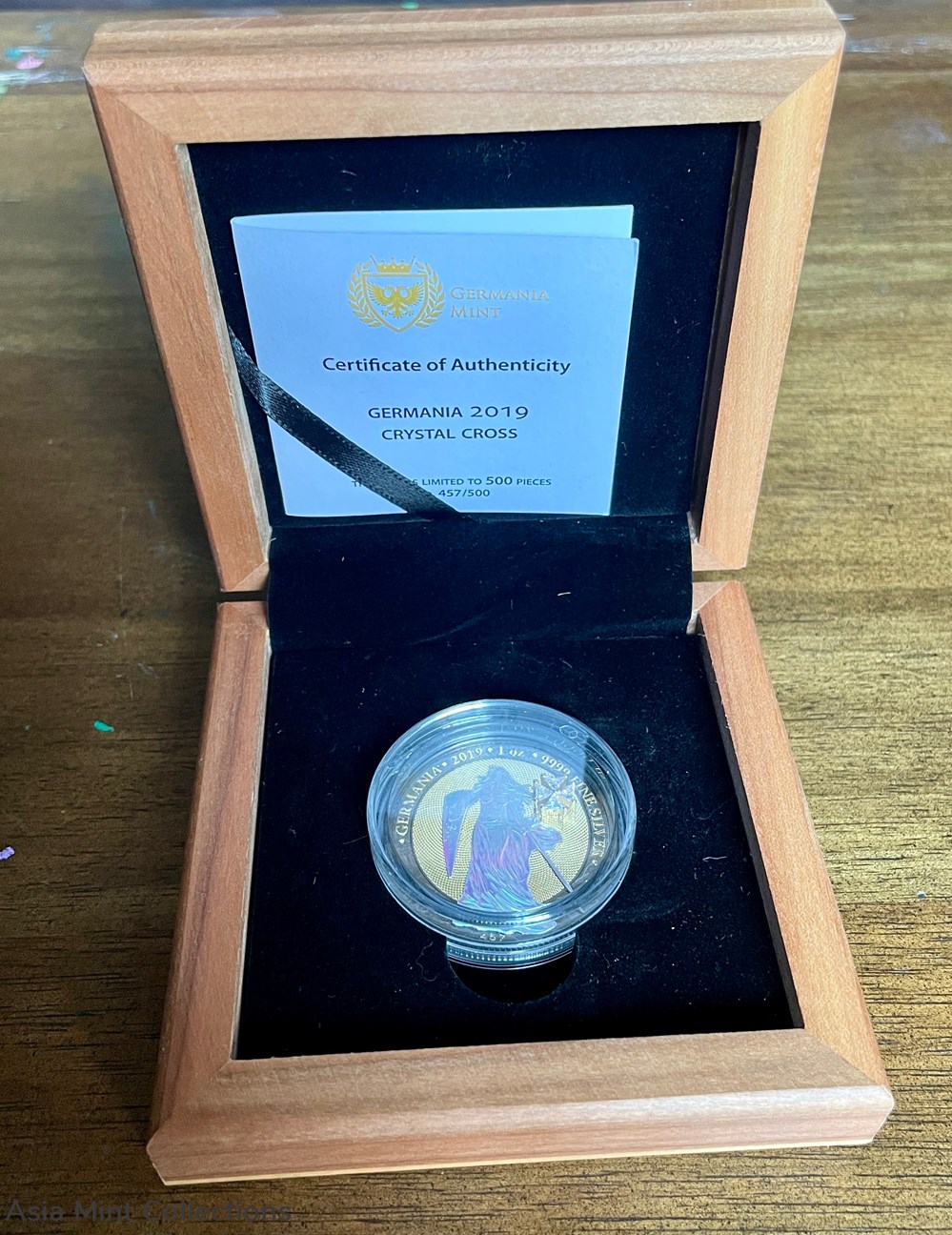 2019 - 1 Oz Silver Coin 5 Mark Germania - Ruthenium Holo Crystal Cross 4 coins ingots bullion 2019 1 oz silver coin 5 mark germania ruthenium holo crystal cross