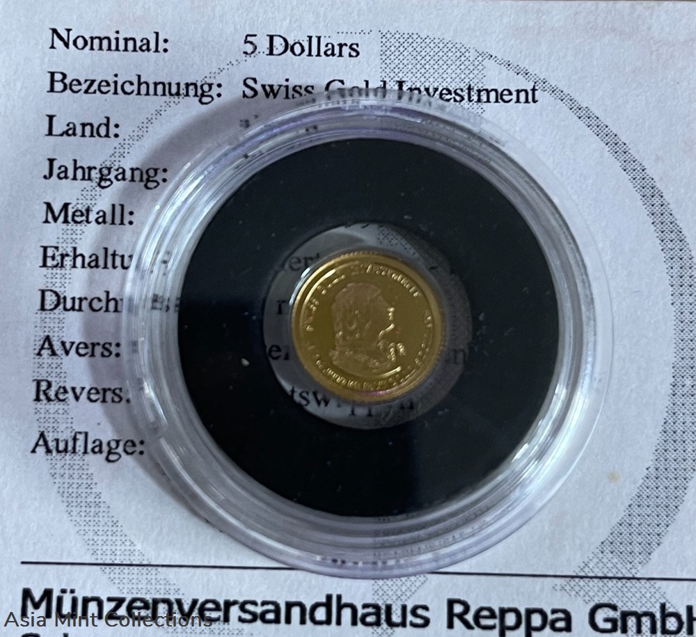 2010 NAURU - $5 IN 9999 GOLD (0.5G), PP - SWISS GOLD INVESTMENT coins ingots bullion coin 2010 nauru 5 in 9999 gold 0 5g pp swiss gold investment