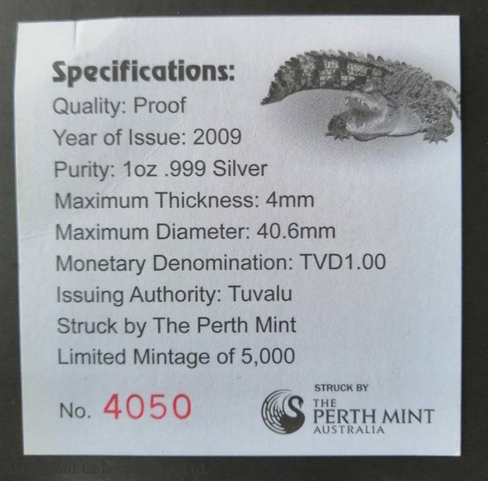 2009 Australia Saltwater Crocodile 1 Oz Silver Proof Coin with Color 5 coins ingots bullion 2009 australia saltwater crocodile 1 oz silver proof coin with color