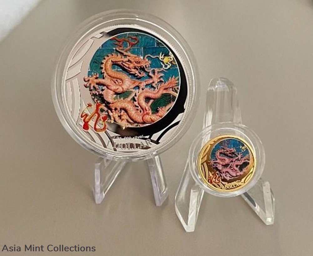 2012 Australia $1 Colorized Dragon Silver Proof Coin 1oz - Struck By Royal Australia coins ingots bullion 2012 australia 1 colorized dragon silver proof coin 1oz struck by royal australia