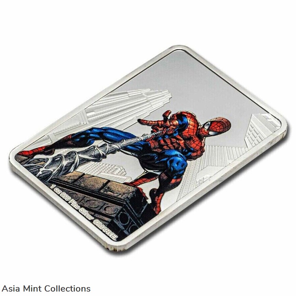 coins ingots bullion 2023 niue 1 oz silver 2 marvel spider man poster coin