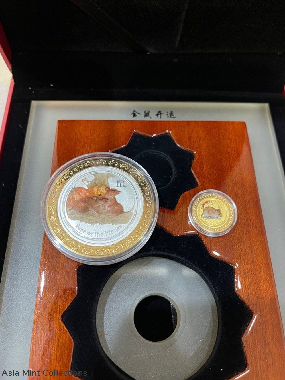 2008 Australia Lunar MOUSE Coloured Gold and Silver Set 3 coins ingots bullion coin 2008 australia lunar mouse coloured gold and silver set