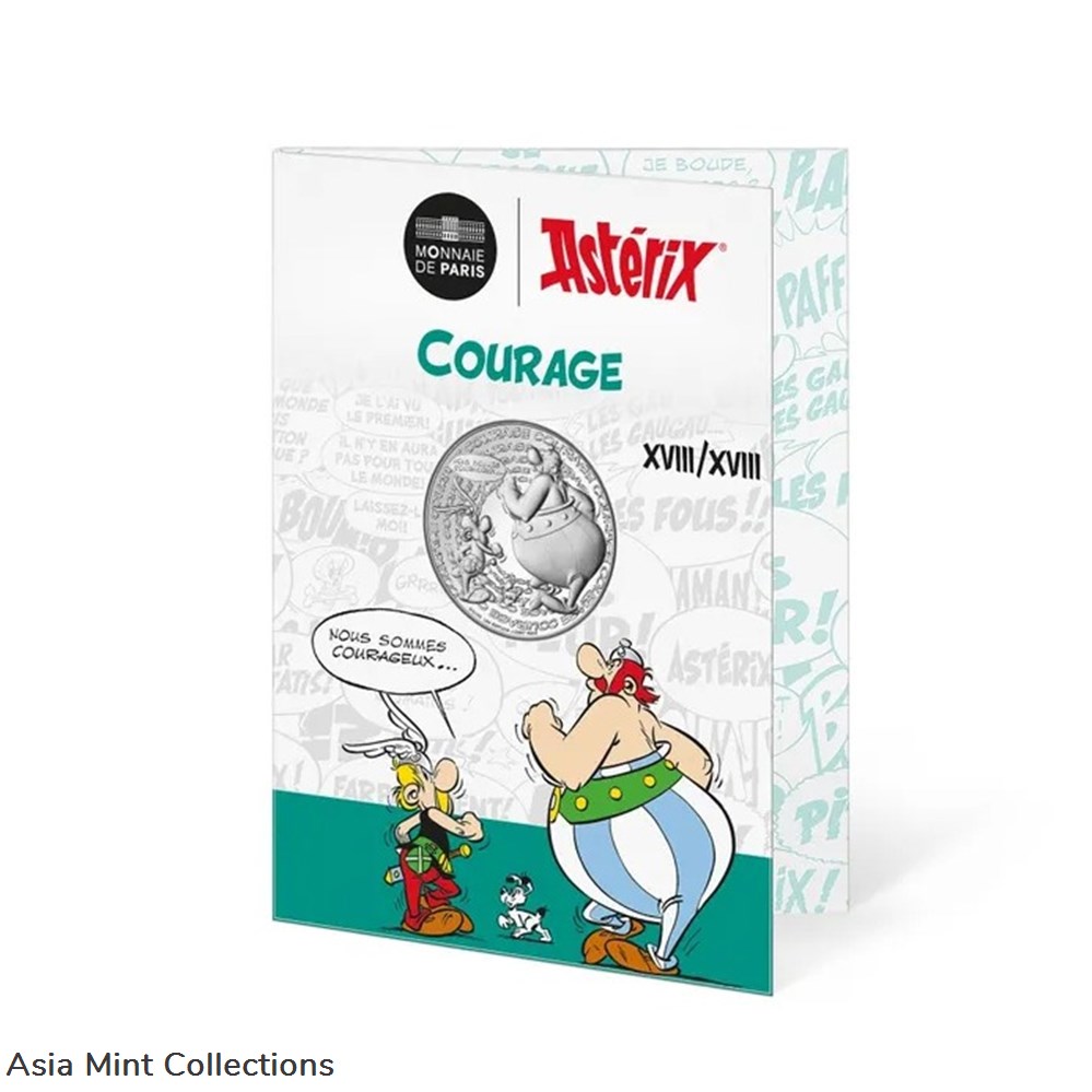2022 Astérix - Well struck characters Courage - 10€ Silver Coin 3 coins ingots bullion 2022 asterix well struck characters courage 10 silver coin