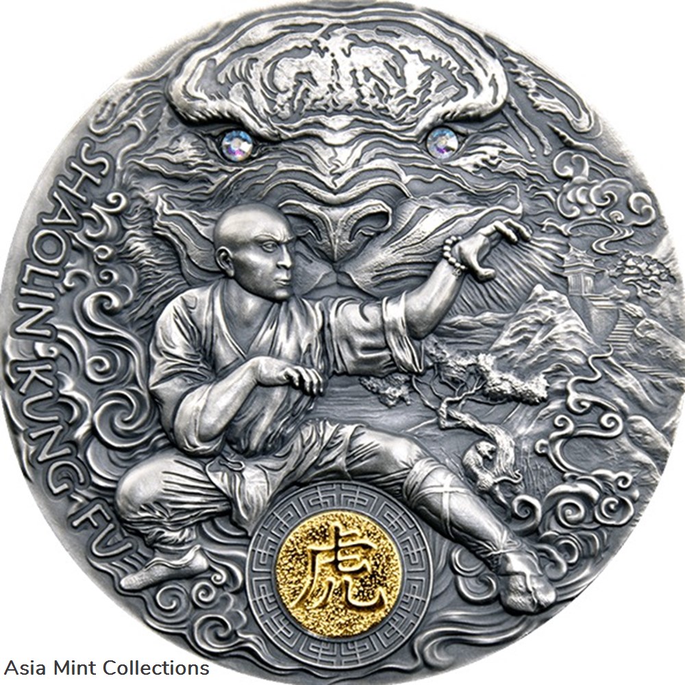 2021 - Shaolin Tiger Martial Arts Styles 2 oz Antique finish Silver Coin 5$ Niue coins ingots bullion 2021 shaolin tiger martial arts styles 2 oz antique finish silver coin 5 niue