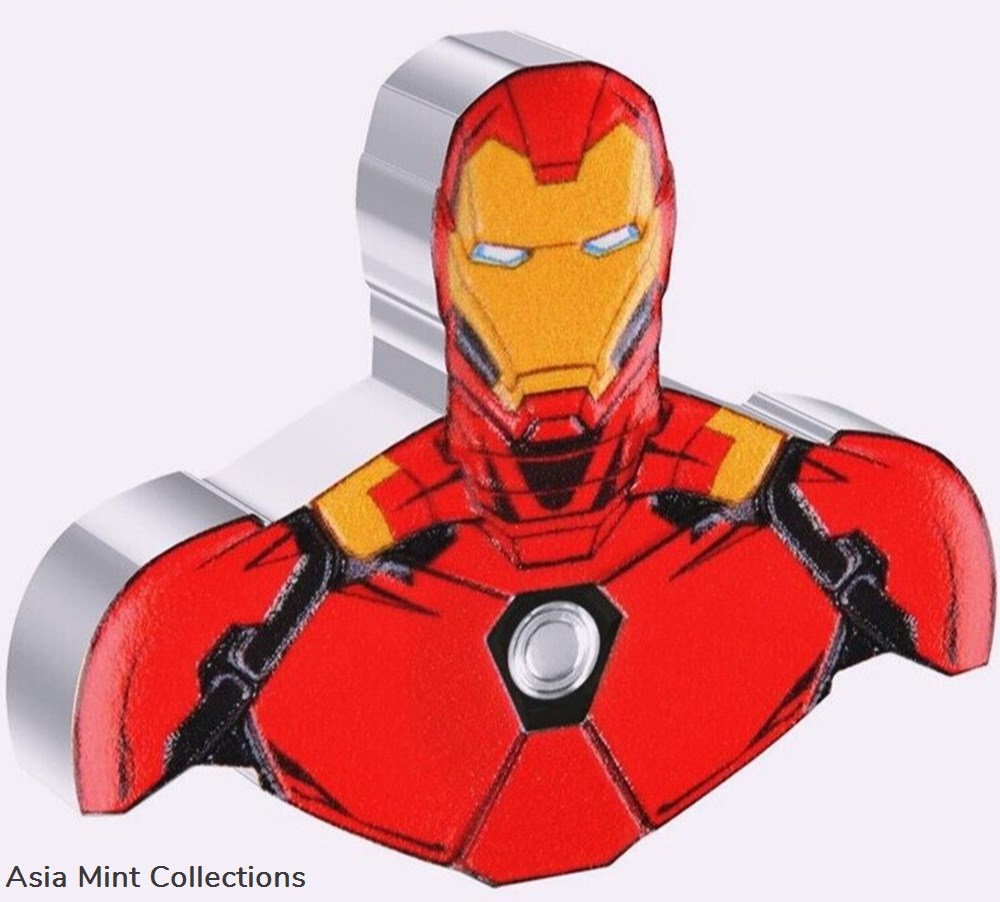 2023 - 1 oz Silver Niue Proof Shape - IRON MAN - Tony Stark - Avengers 3 coins ingots bullion coin 2023 1 oz silver niue proof shape iron man tony stark avengers