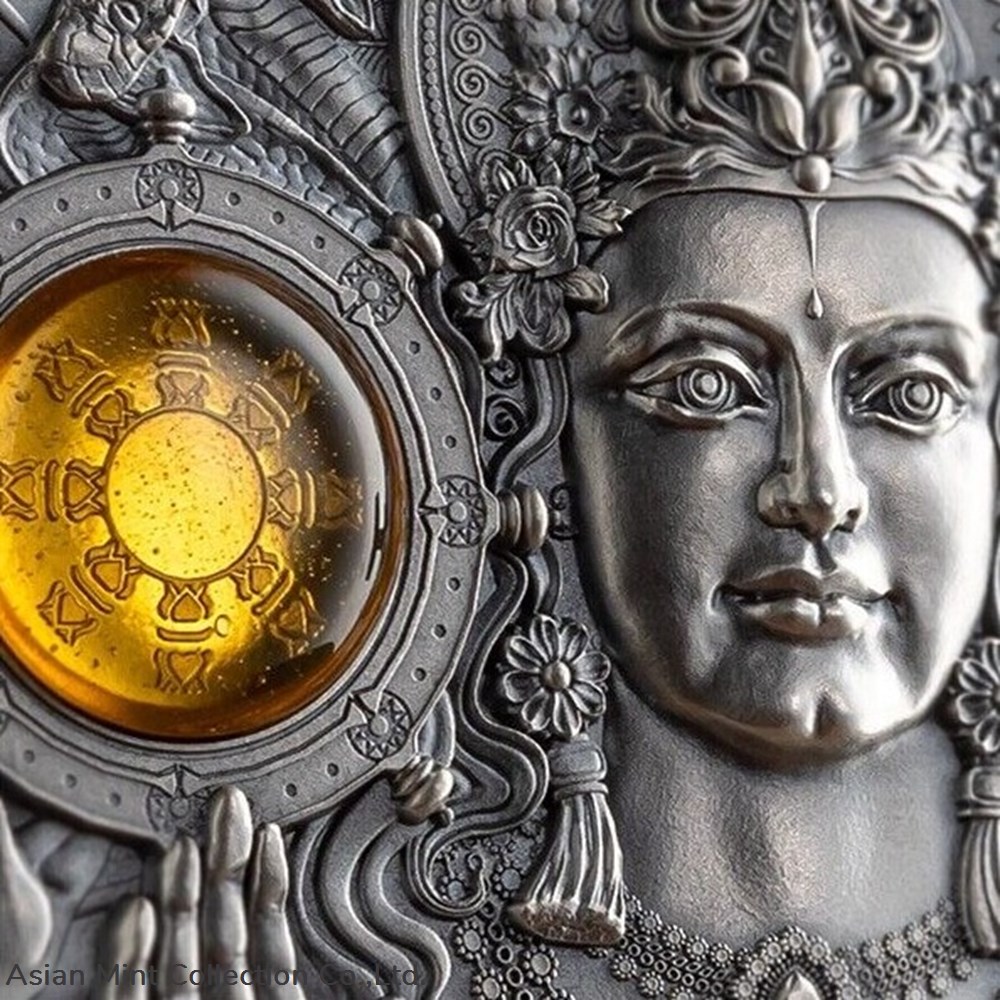 2023 - Vishnu Divine Faces of the Sun 3 oz Antique finish Silver Coin 5$ Niue 3 coins ingots bullion 2023 vishnu divine faces of the sun 3 oz antique finish silver coin 5 niue