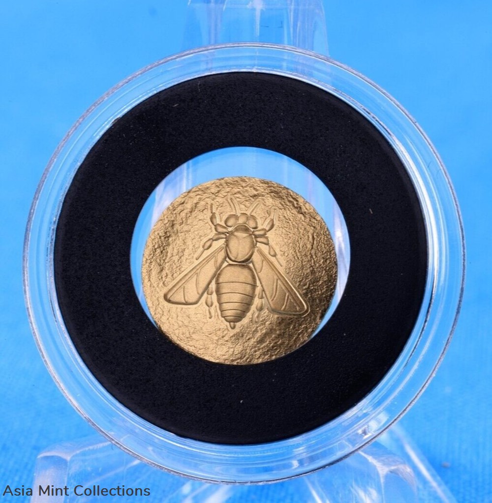 2023 - Cook Islands Honey Bee 0.5 Grams Gold CIT $5 *Silk Finish* 5 coins ingots bullion coin 2023 cook islands honey bee 0 5 grams gold cit 5 silk finish