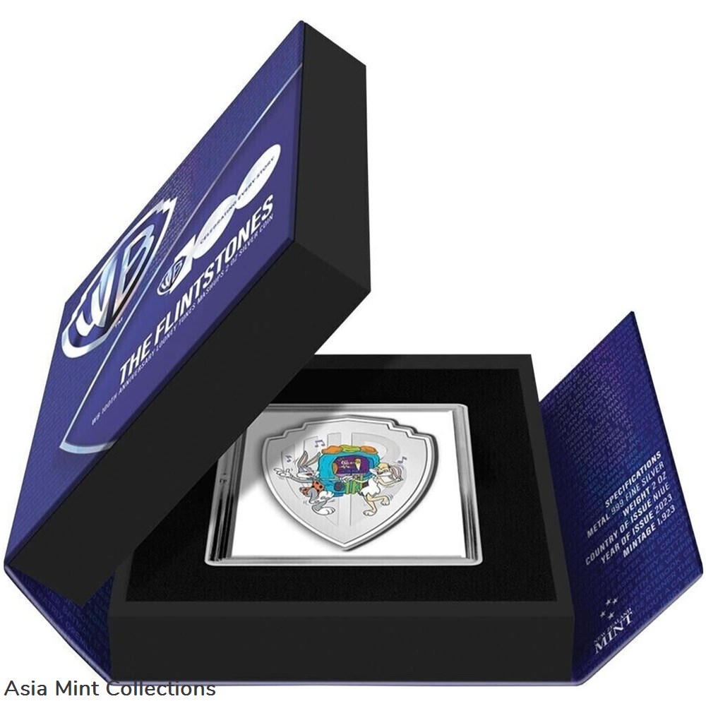 2023 - Looney Tunes™ Mashups (4.) The Flintstones Niue 5 $ 2 OZ Silber PP Box 4 coins ingots bullion silver coin 2023 looney tunes mashups 4 the flintstones niue 5 2 oz silber pp box
