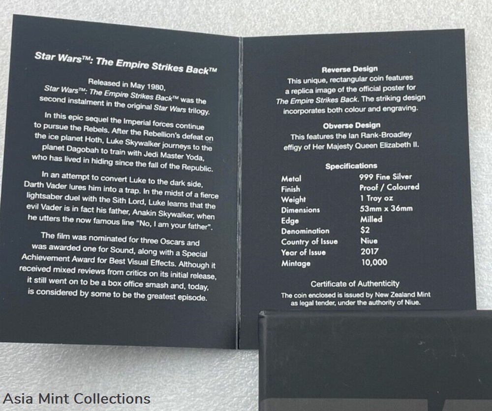 2017 Star Wars - The Empire Strikes Back - 1oz Fine Silver Unique Coin 4 coins ingots bullion 2017 star wars the empire strikes back 1oz fine silver unique coin