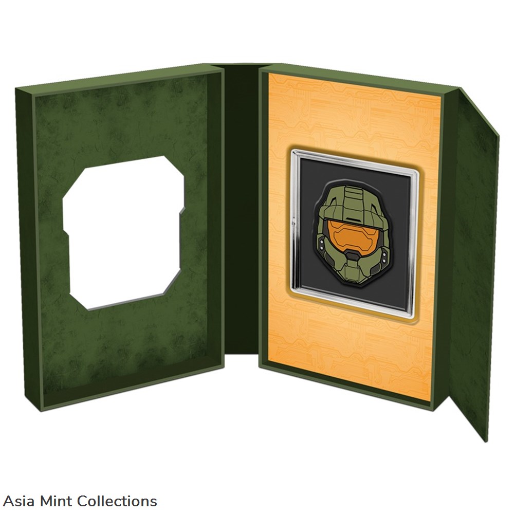 2021 - MASTER CHIEF HELMET - Halo 1 Oz Silver Coin $2 Dollars Niue 4 coins ingots bullion 2021 master chief helmet halo 1 oz silver coin 2 dollars niue