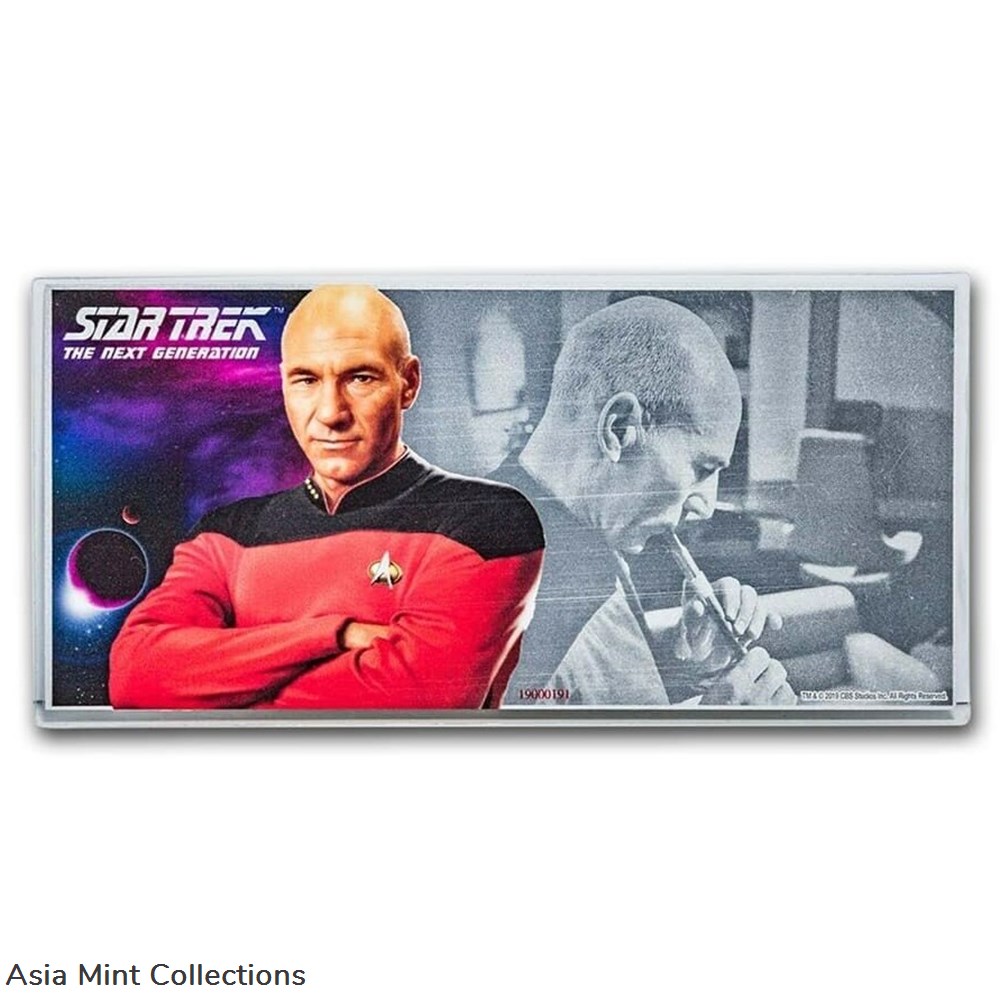 2019 - Niue - Silver Proof Coin Note- Star Trek- The Next Generation - Jean-Luc coins ingots bullion 2019 niue silver proof coin note star trek the next generation jean luc