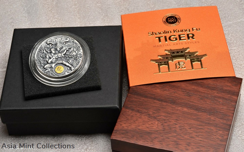 2021 - Shaolin Tiger Martial Arts Styles 2 oz Antique finish Silver Coin 5$ Niue 5 coins ingots bullion 2021 shaolin tiger martial arts styles 2 oz antique finish silver coin 5 niue