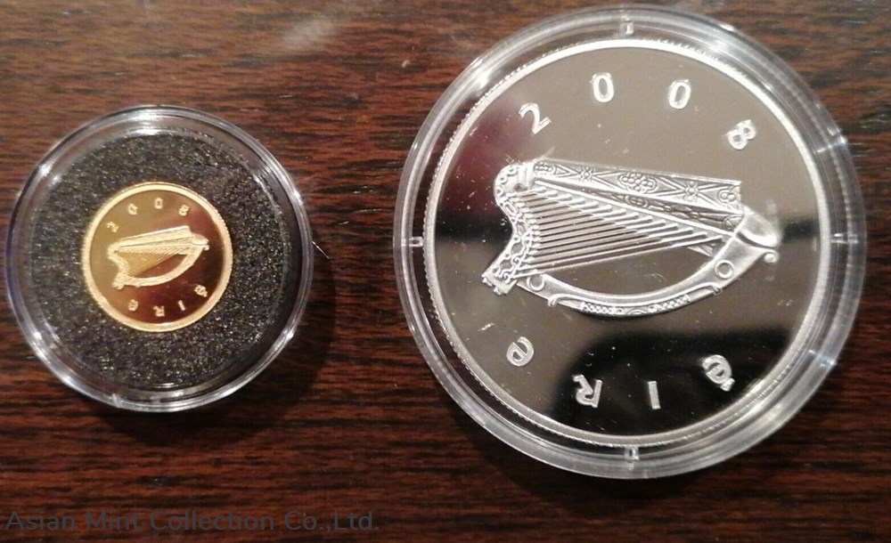 2008 - Proof Euro coin set, "Skellig Michael", €20 gold & €10 silver 4 coins 2008 proof euro coin set skellig michael 20 gold 10 silver