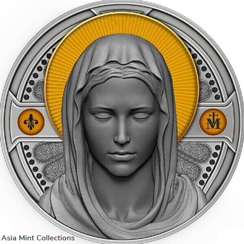 2022 - Maria of Nazareth 2 oz Antique finish Silver Coin 2000 Francs CFA Cameroun coins ingots bullion 2022 maria of nazareth 2 oz antique finish silver coin 2000 francs cfa cameroun