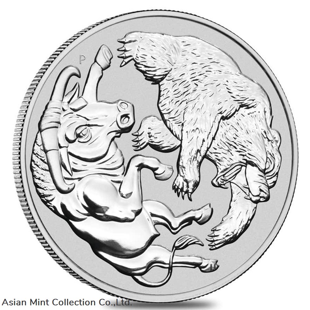 coins 2020 1 oz australian silver bull and bear coin bu