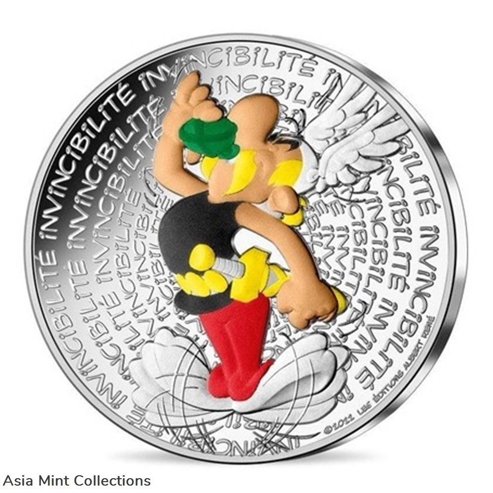 2022 - 10 euro France silver – Asterix (invincibility) 2 coins ingots bullion coin 2022 10 euro france silver asterix invincibility