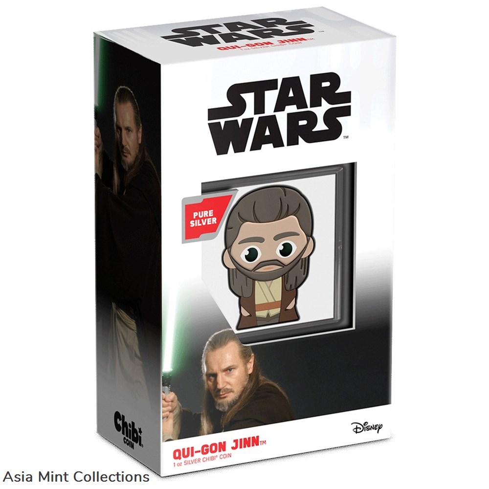 2023 - Niue Star Wars™ Qui-Gon Jinn™ 1oz Silver Chibi® Coin 4 coins ingots bullion 2023 niue star wars qui gon jinn 1oz silver chibi coin