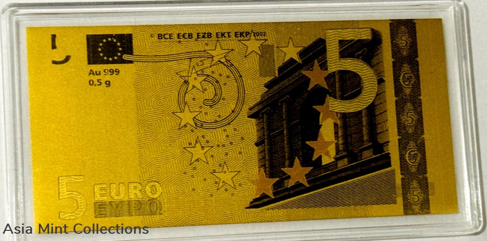 2002 - Coin | Coin Goldnote 5 Euro Fine Gold 999/1000 | Fine Gold 999/1000 coins ingots bullion silver 2002 coin coin goldnote 5 euro fine gold 999 1000 fine gold 999 1000