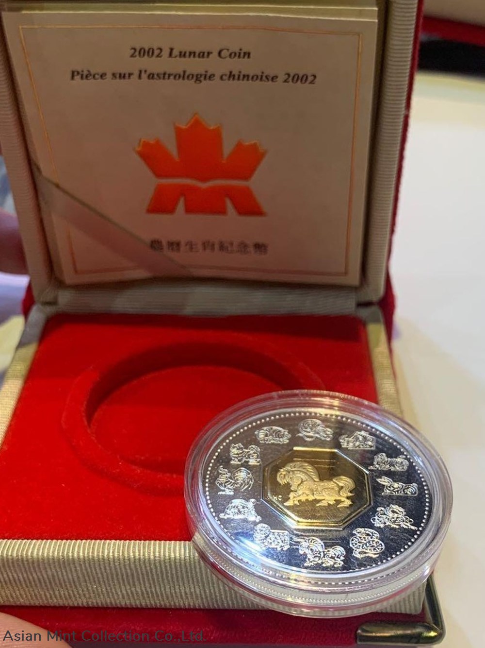 2002 YEAR OF THE HORSE STERLING SILVER & GOLD-PLATED CAMEO COIN 3 coins ingots bullion 2002 year of the horse sterling silver gold plated cameo coin