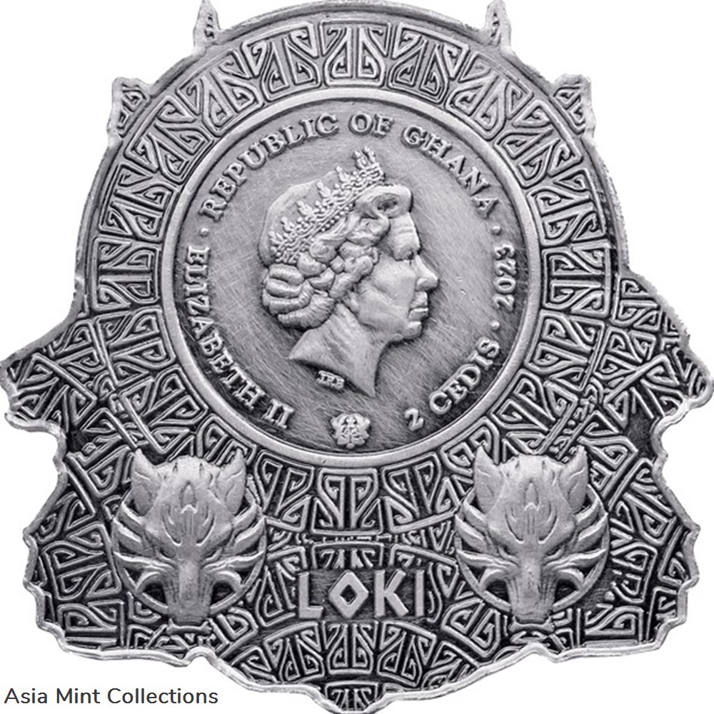 coins 2023 ghana norse gods loki silver plated 34 3g cn coin 2 500 mintage