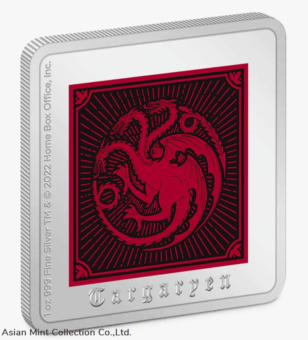 coins ingots bullion coin 2022 game of thrones targaryen sigil 1oz silver medallion