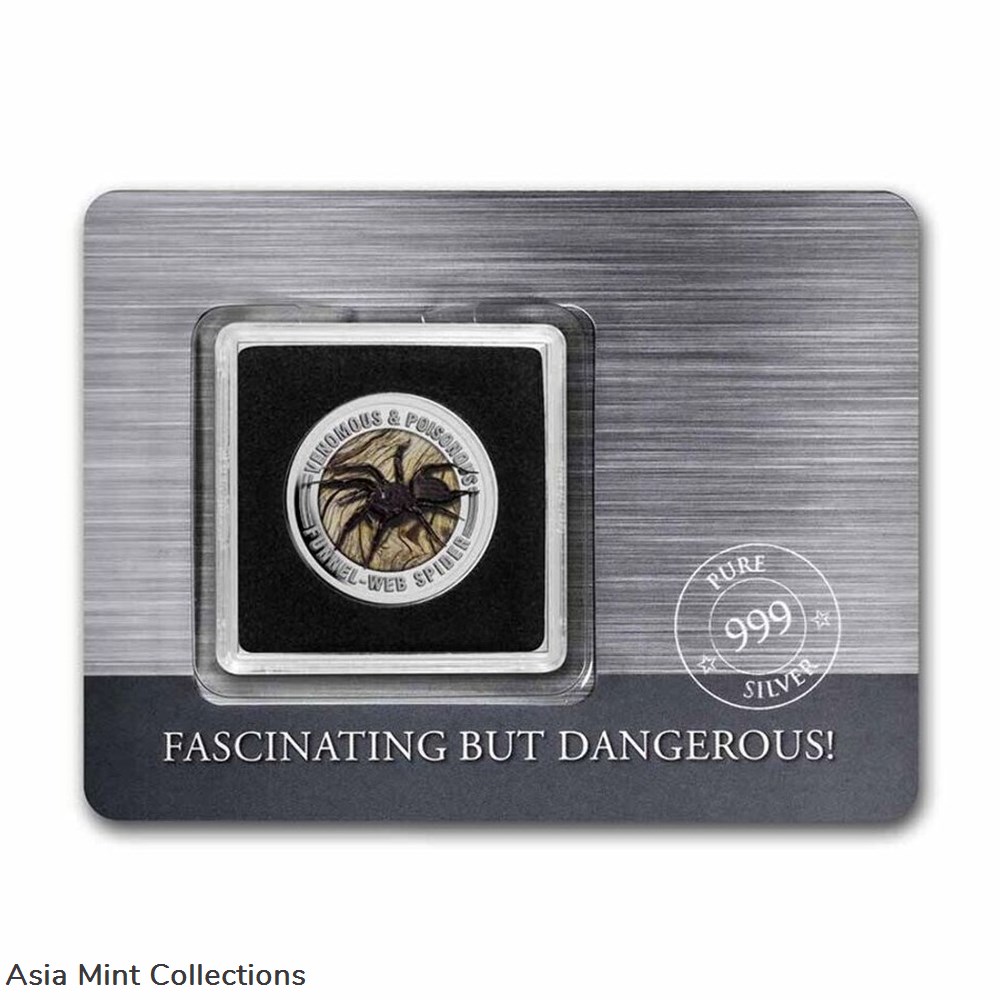 coins ingots bullion 2022 samoa venomous poisonous funnel web spider 1 2 oz silver colorized coin