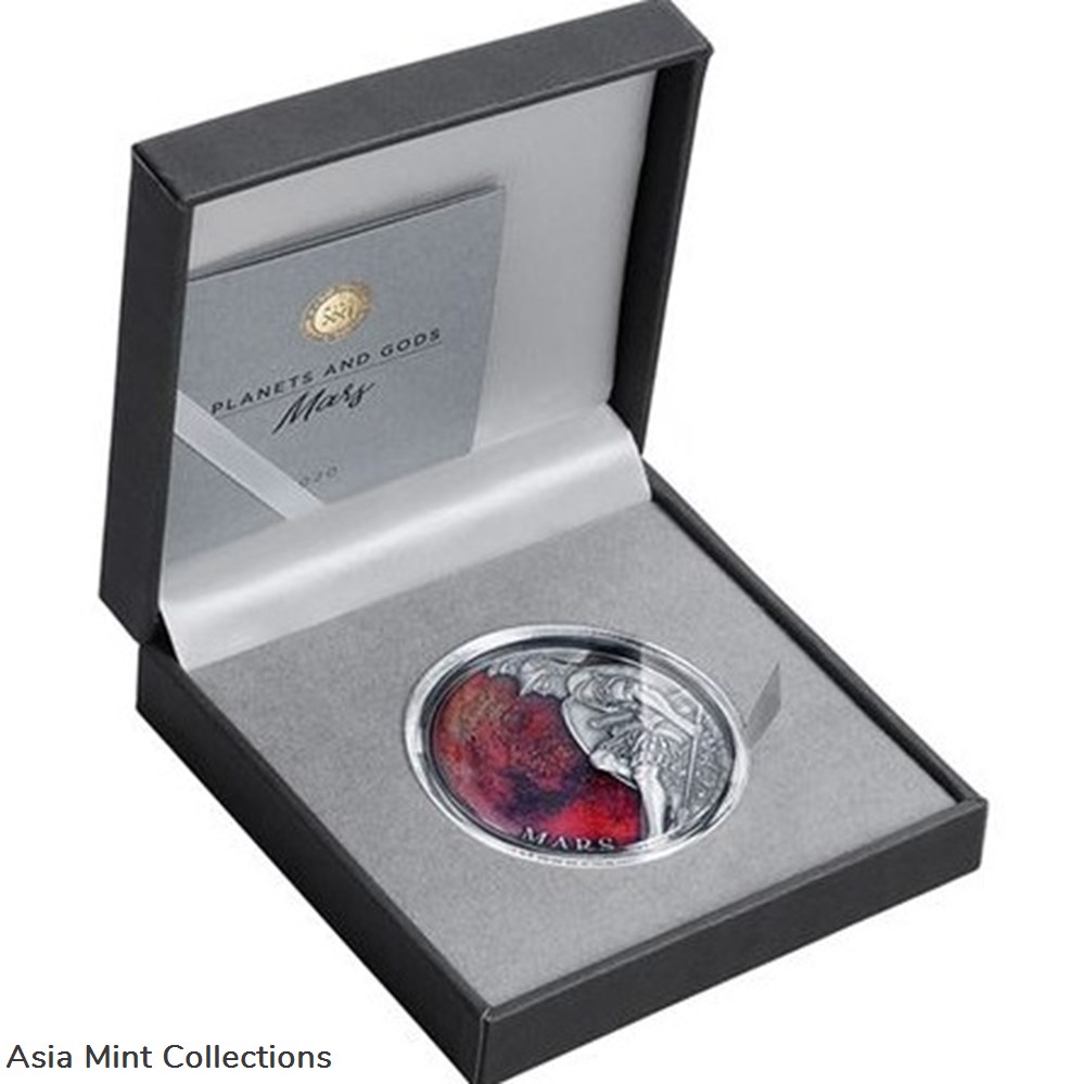 2020 - Mars Planets and Gods 3 oz Antique finish Silver Coin CFA Cameroon 4 coins ingots bullion 2020 mars planets and gods 3 oz antique finish silver coin cfa cameroon