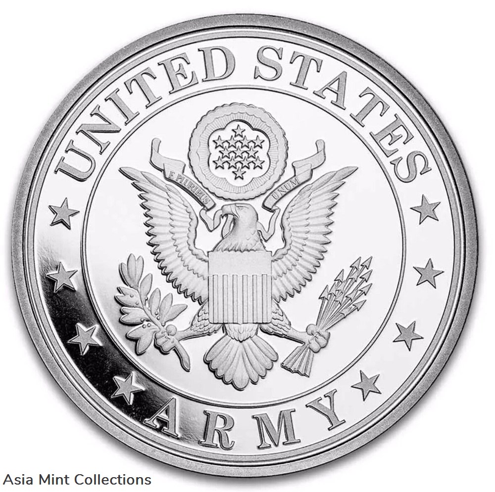 2024 - New Design 1oz .999 Silver Round - U.S. Army Seal In TEP & Black Velvet Bag 3 coins world united states 2024 new design 1oz 999 silver round u s army seal in tep black velvet bag
