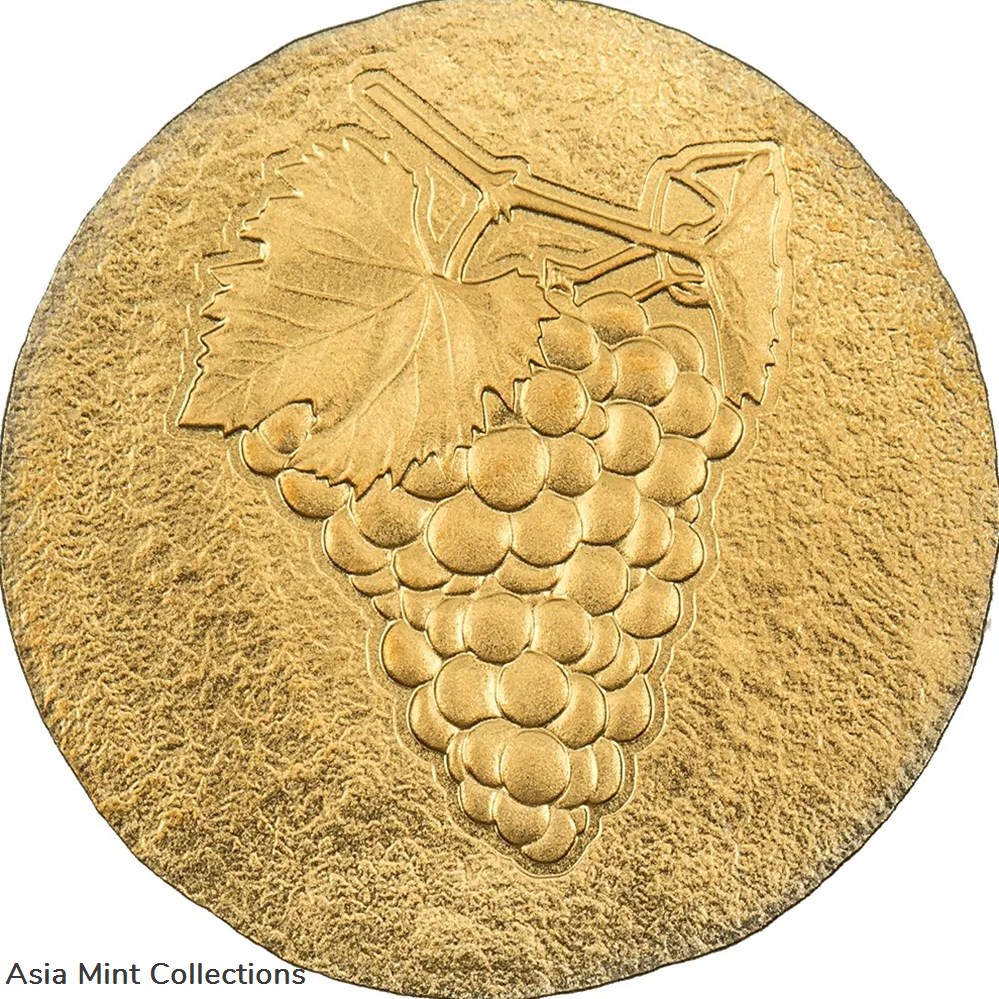 2023 Cook Islands Ancient Greece Wine Grapes Naxos 1/2g Gold Silk Finish Coin coins ingots bullion 2023 cook islands ancient greece wine grapes naxos 1 2g gold silk finish coin