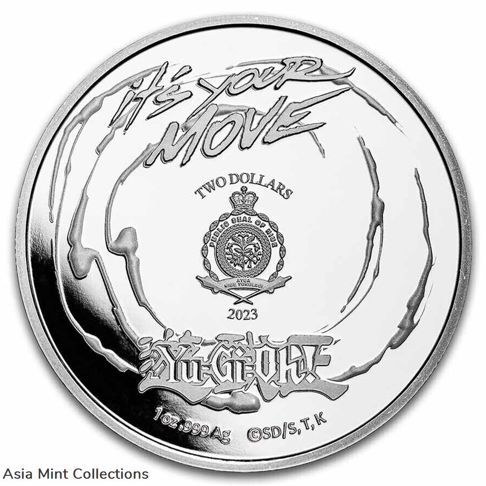 2023 - Yu-Gi-Oh! Game Flip Coin 25 Years 1 Oz 999 Silver Niue ST/BU 2 coins ingots bullion 2023 yu gi oh game flip coin 25 years 1 oz 999 silver niue st bu