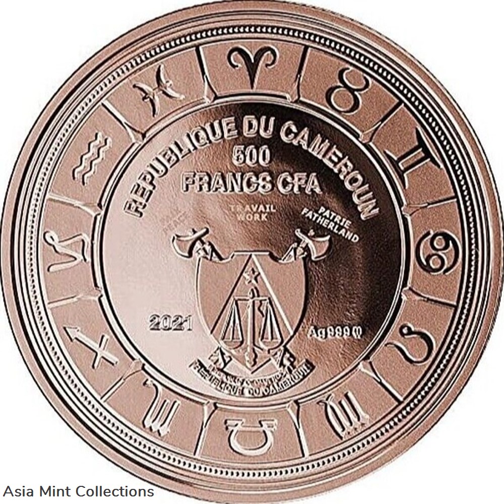 2021 - Virgo Zodiac Signs Proof Silver Coin 500 Francs CFA Cameroon 2 coins ingots bullion 2021 virgo zodiac signs proof silver coin 500 francs cfa cameroon