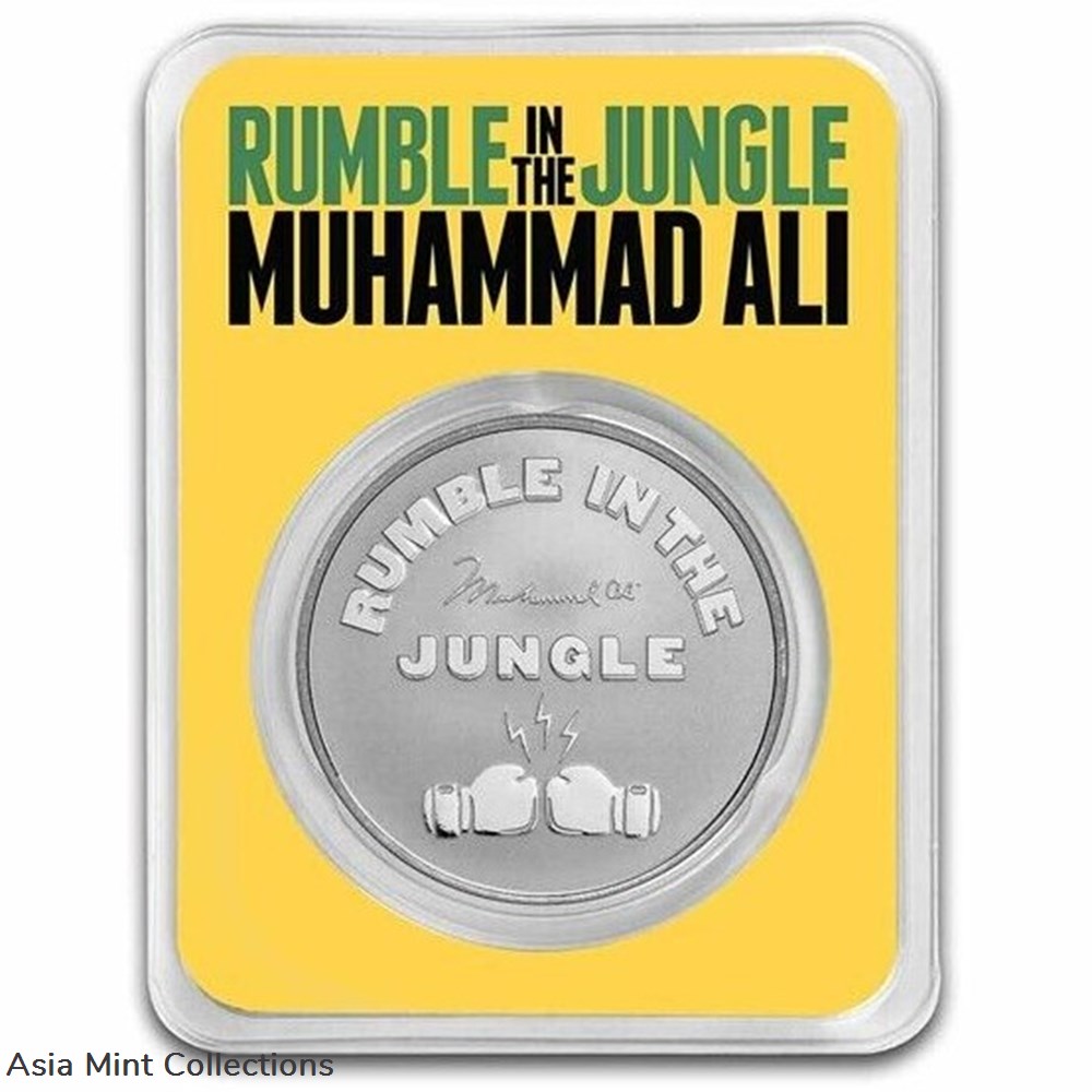 2023 - Muhammad Ali Rumble in the Jungle 1oz 999 Silver Niue Blister- coins ingots bullion 2023 muhammad ali rumble in the jungle 1oz 999 silver niue blister