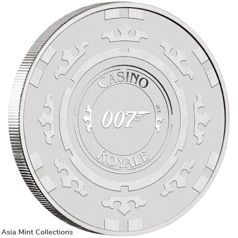 coins ingots bullion coin 2023 tuvalu 1 oz 9999 silver james bond 007 casino royal ship st bu