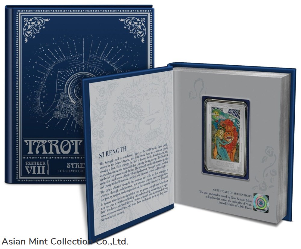 2022- Tarot Card: Strength 1 oz .999 Silver Proof Coin 2 coins ingots bullion 2022 tarot card strength 1 oz 999 silver proof coin