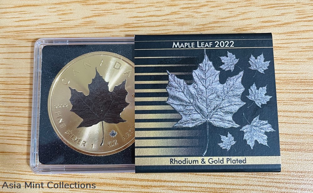 2022 - Maple Leaf Canada Silber + Rhodium Gold 1 oz / Unze 3 coins ingots bullion silver coin 2022 maple leaf canada silber rhodium gold 1 oz unze