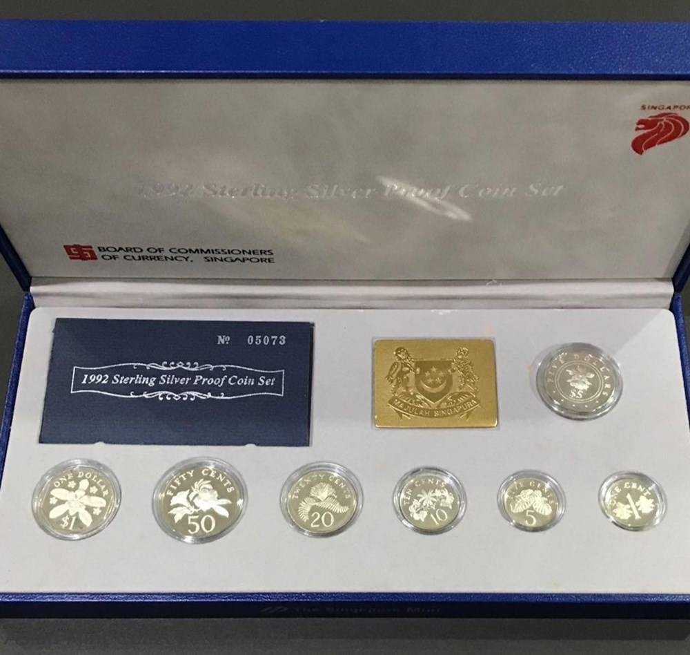 1992,Sterling Silver Proof Coin Set With Original Box And Coa. coins ingots bullion 1992 sterling silver proof coin set with original box and coa